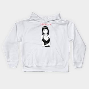 Anime girl B&W Kids Hoodie